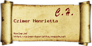 Czimer Henrietta névjegykártya